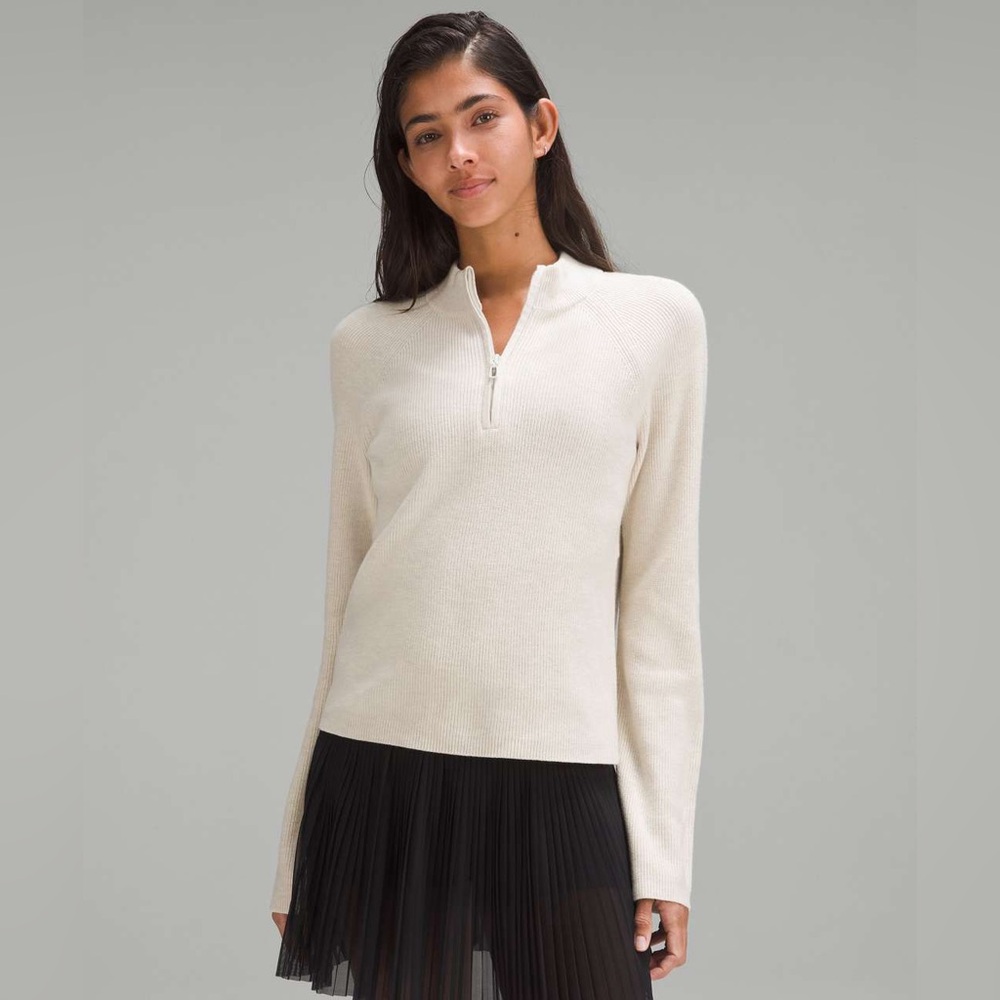 Lululemon Cotton Blend Half Zip Sweater in Navy
